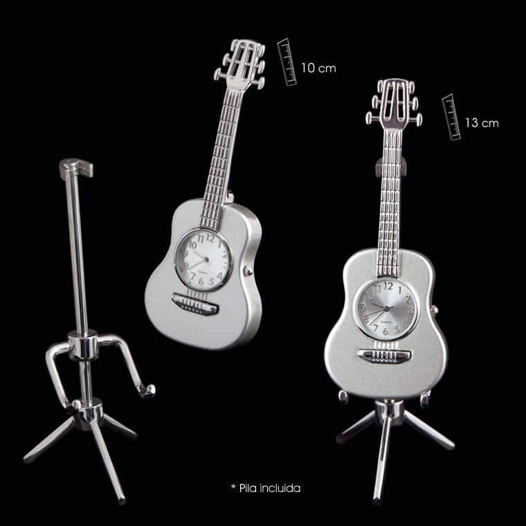 REGALO - MINIATURA GUITARRA CON RELOJ