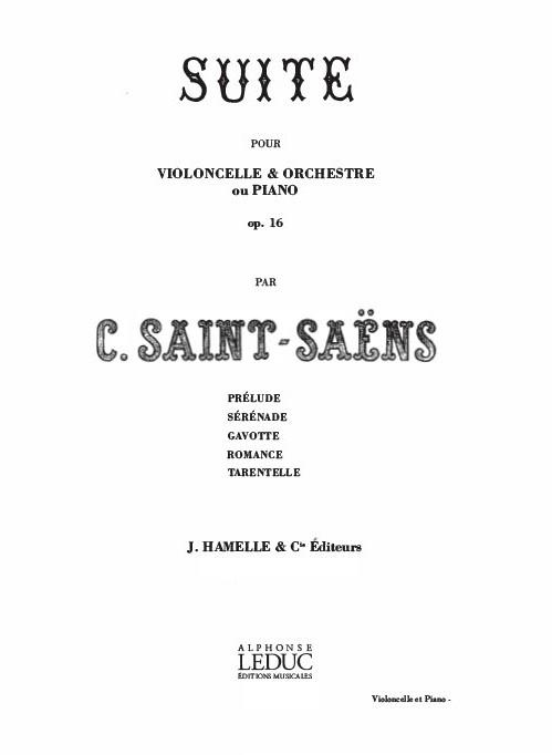 SAINT SAENS C. - SUITE - OP.16 (CELLO/P)