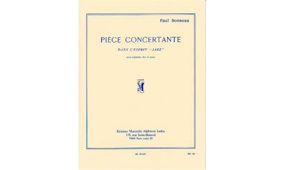 BONNEAU P. - PIECE CONCERTANTE DANS L-ESPRIT JAZZ -