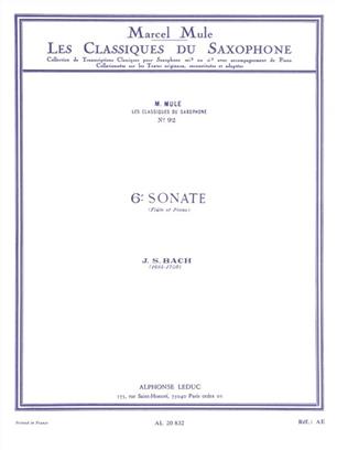 BACH J.S. - SONATA Nº6 -SAXO Y PIANO-