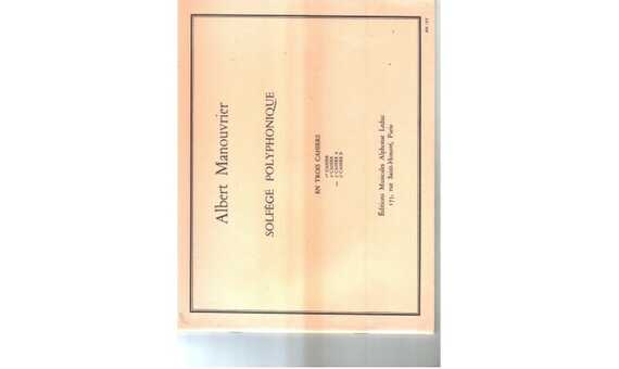 MANOUVRIER A. - SOLFEO POLIFONICO V.3A -