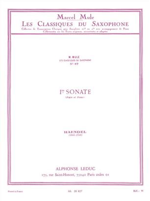 HANDEL G.F. - SONATA Nº1 ORIGINAL FLAUTA -