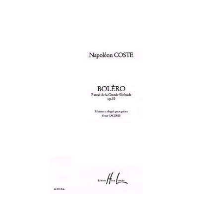 COSTE N. - BOLERO EXTRACTO DE LA GRAN SERENATA - OP.30