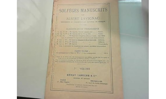 LAVIGNAC A. - SOLFEO MANUSCRITO V.1 -