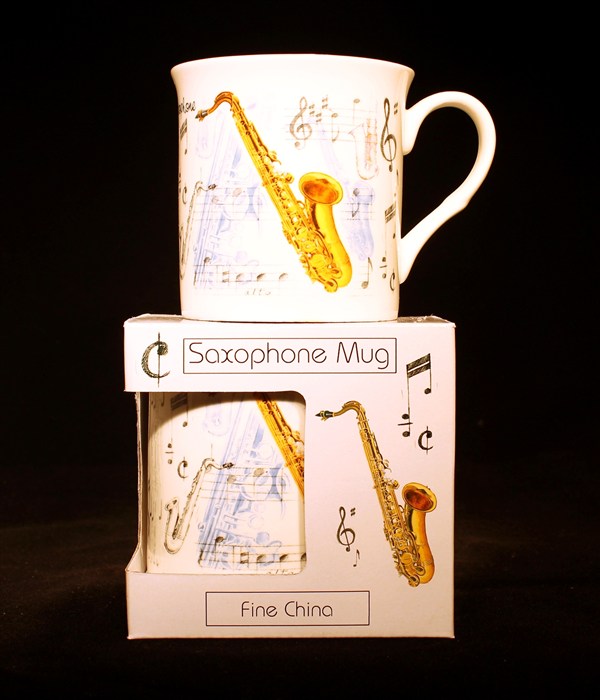 REGALO - TAZA BLANCA SAXOFONES
