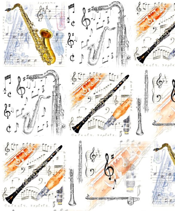 REGALO - PAPEL DE REGALO SAXOFONES DESCATALOGADO
