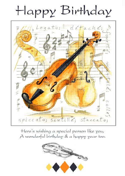 REGALO - TARJETA "Happy Birthday" VIOLINES