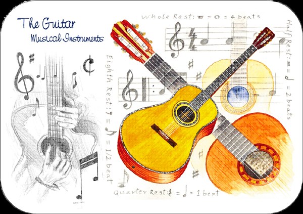 REGALO - MANTELITO INDIVIDUAL DE GUITARRAS