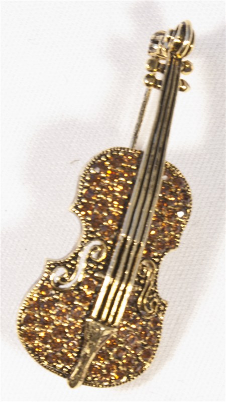 REGALO - BROCHE VIOLIN BRONZE BRILLO