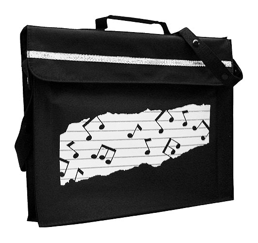 REGALO- BOLSA PENTAGRAMA MUSICAL NEGRA *DESCATALOGADO*