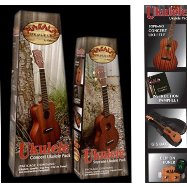 PACK UKELELE CONCIERTO - MAKALA (FUNDA+AFINADOR)