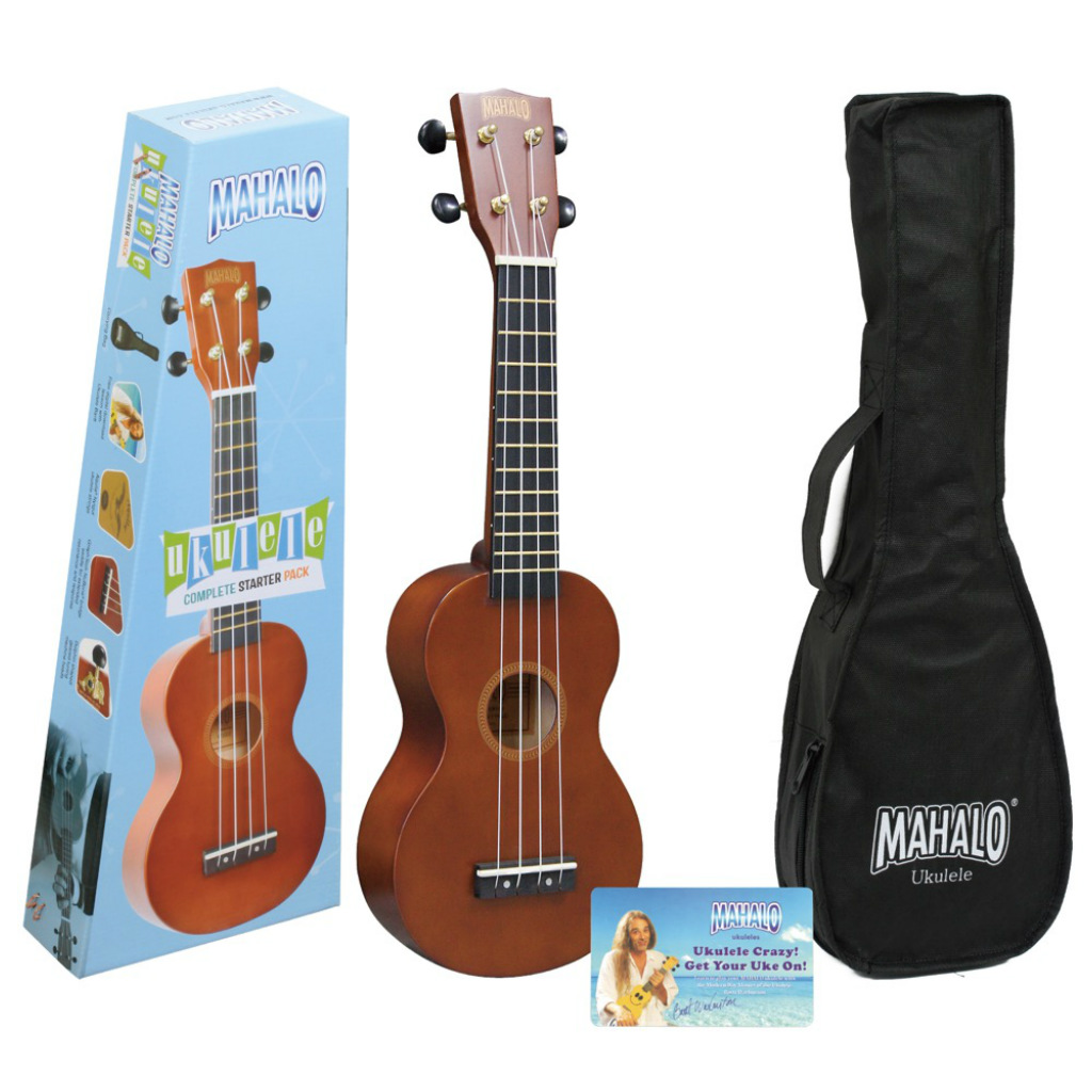 UKELELE - MAHALO RAINBOW COLOR NATURAL (FUNDA + METODO + CUERDAS AQUILA) PACK