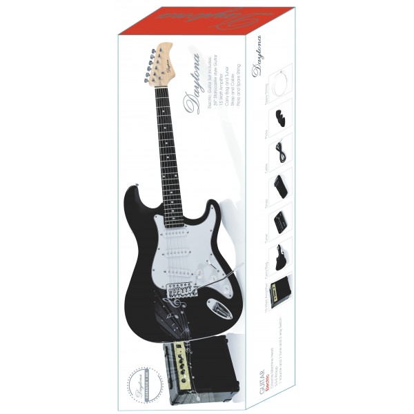 PACK GUITARRA ELÉCTRICA - DAYTONA TIPO STRATOCASTER NEGRO