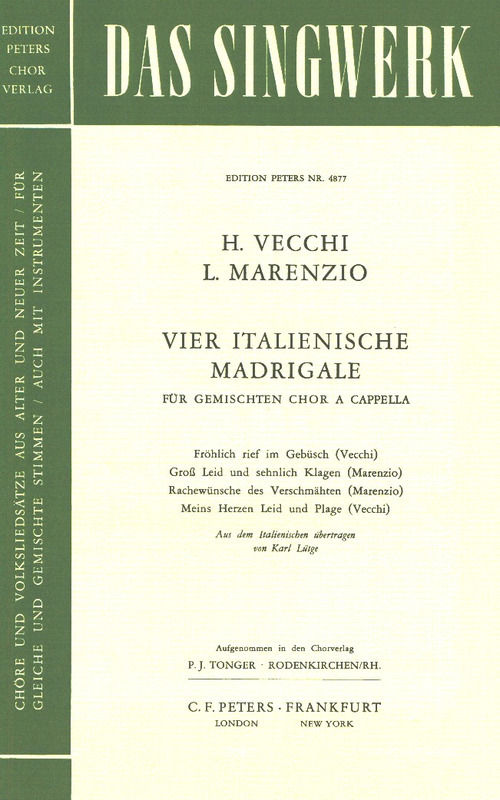 VECCHI O. - 2 MADRIGALES PARA 4 VOCES (ALEM)