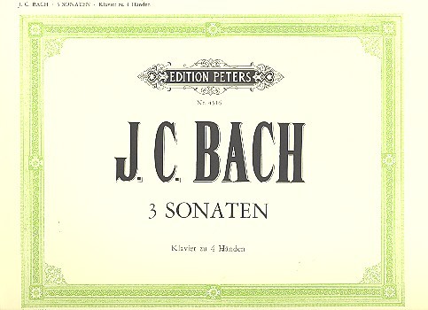 BACH J.C. - SONATAS (3) PIANO 4 MANOS