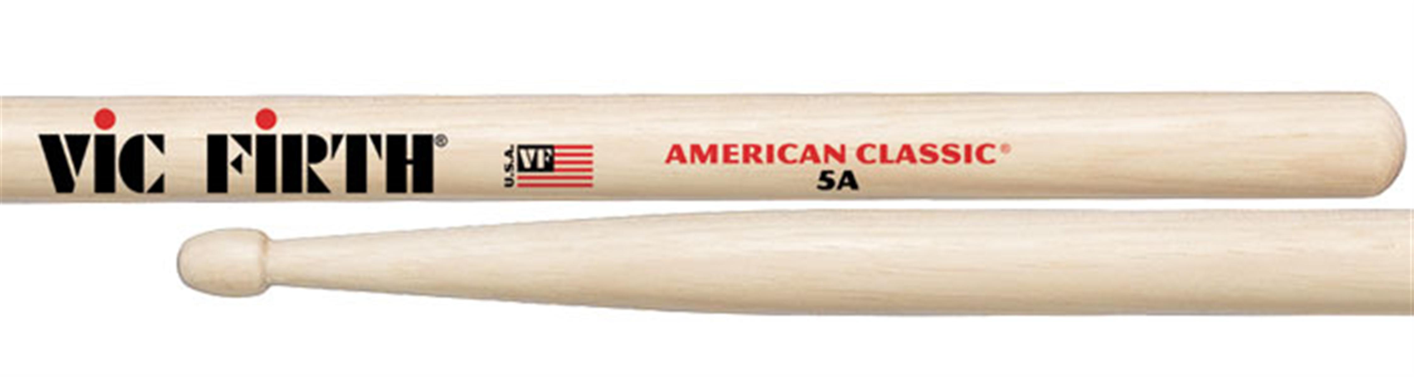 BAQUETAS CAJA - VIC FIRTH 5A AMERICAN CLASSIC HICKORY