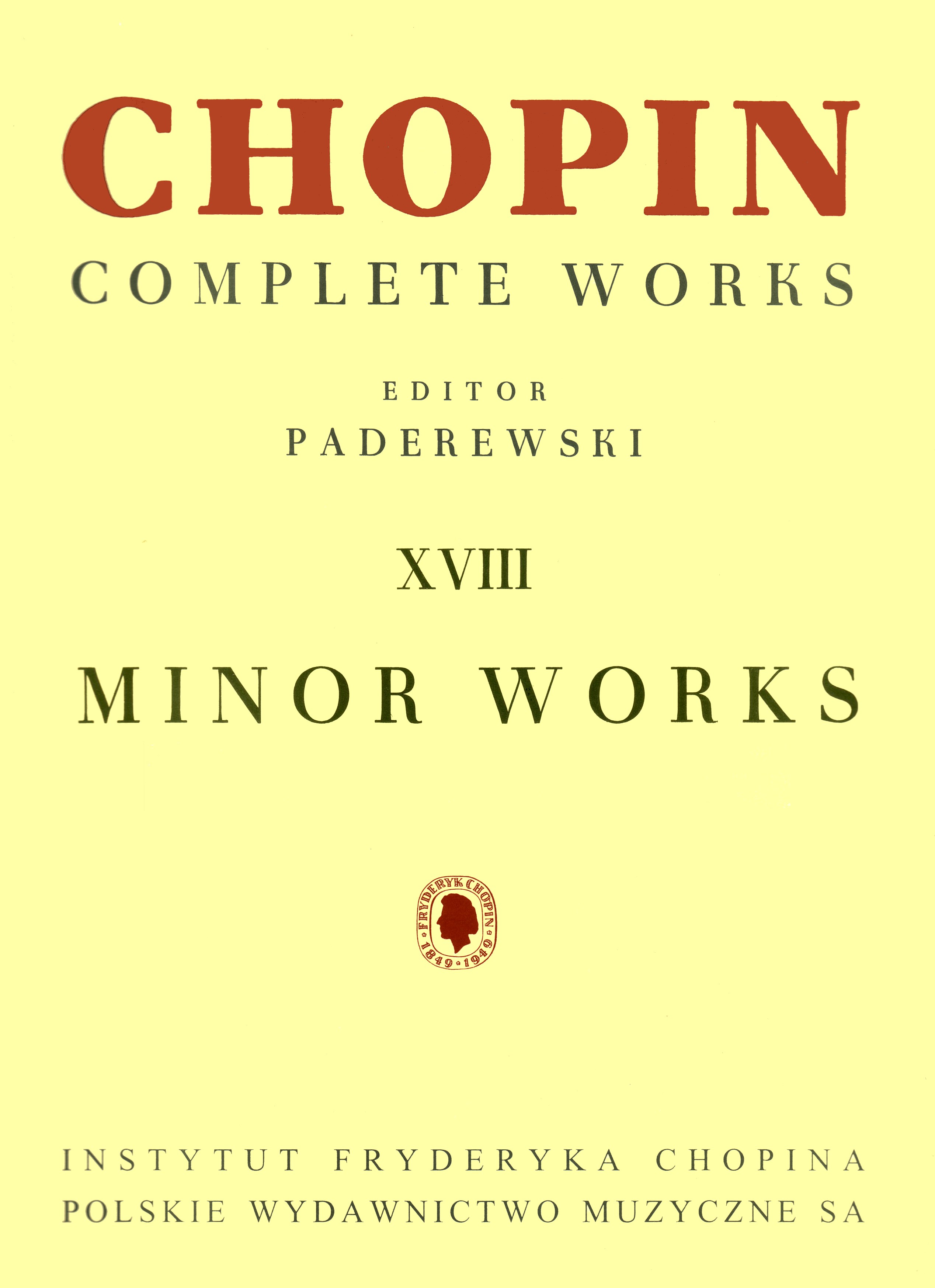 CHOPIN F. - OBRAS MENORES PADEREWSKI -