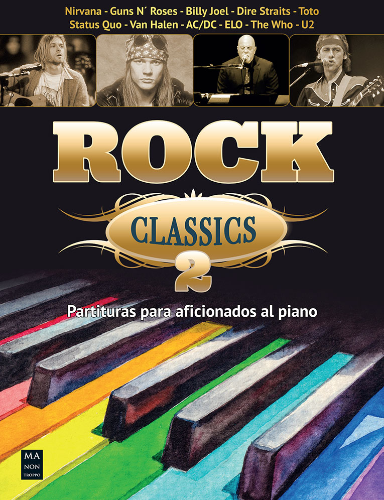 ALBUM - ROCK CLASSICS V.2 (40 CANCIONES CLASICAS DEL ROCK) (ARR.FACILES PIANO) CON ACORDES