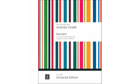 VIVALDI A. - CONCIERTO RE M R.V.226 (VIOLIN Y PIANO) UNIVERSAL EDITION