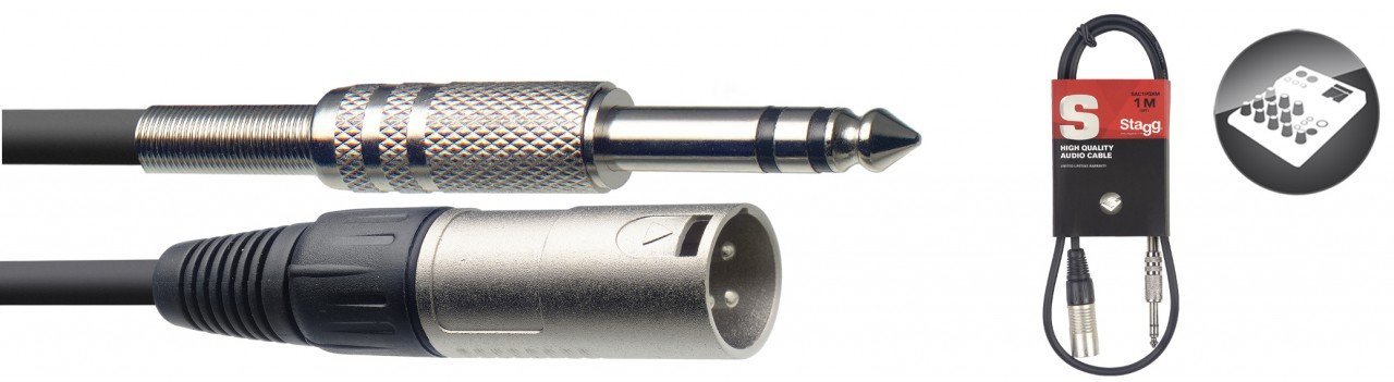 CABLE XLR MACHO BALANCEADO - stagg JACK MACHO STEREO