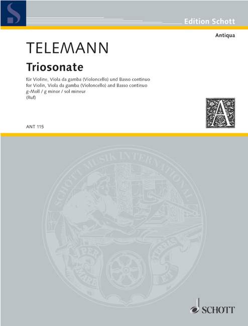 TELEMANN G.P. - TRIO SONATA SOL m (SC+PT) V/VAG(VC)/P -