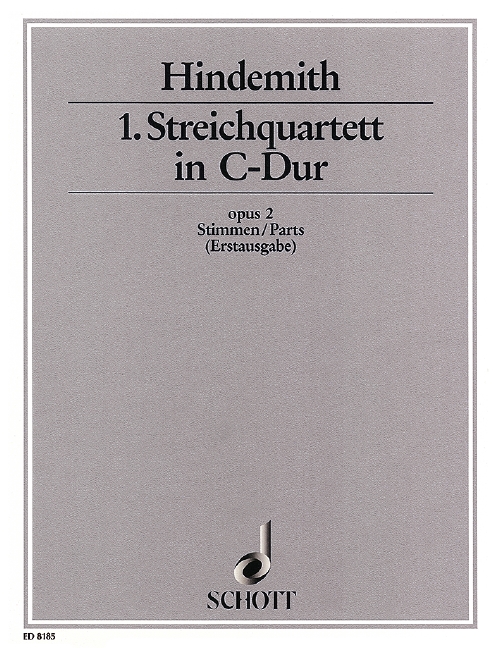 HINDEMITH P. - CUARTETO Nº1 2V/VA/VC - OP.2