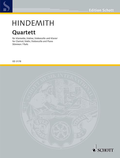 HINDEMITH P. - CUARTETO (1938) (SC+PT) CL/V/VCP -