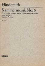 HINDEMITH P. - MUSICA DE CAMARA Nº6 - OP.46 Nº1