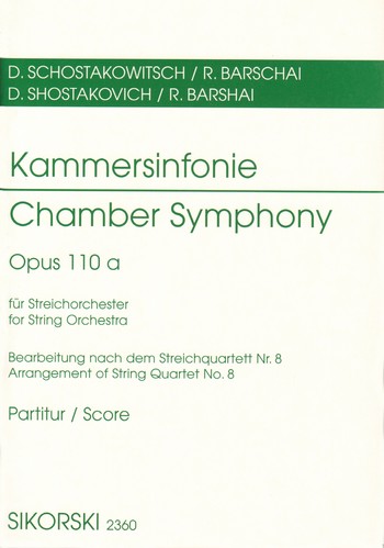 SHOSTAKOVICH D. - SINFONIA DE CAMARA OP. 110 a DEL CUARTETO Nº8