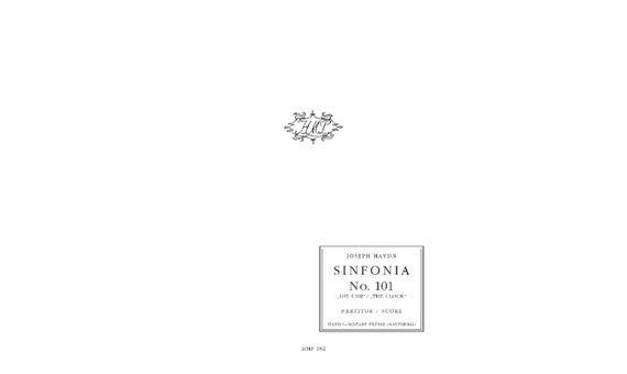 HAYDN J. - SINFONIA RE M Nº 101 EL RELOJ Hob. I:101