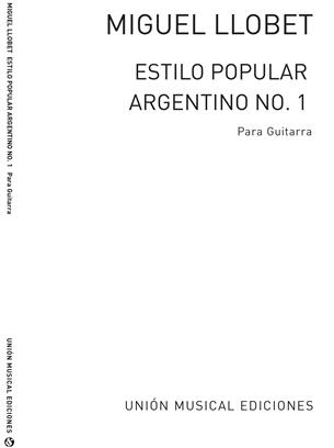 LLOBET M. - ESTILO POPULAR ARGENTINO Nº1 -