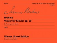 BRAHMS J. - VALSES URTEXT (16) - OP.39 PIANO 4 MANOS