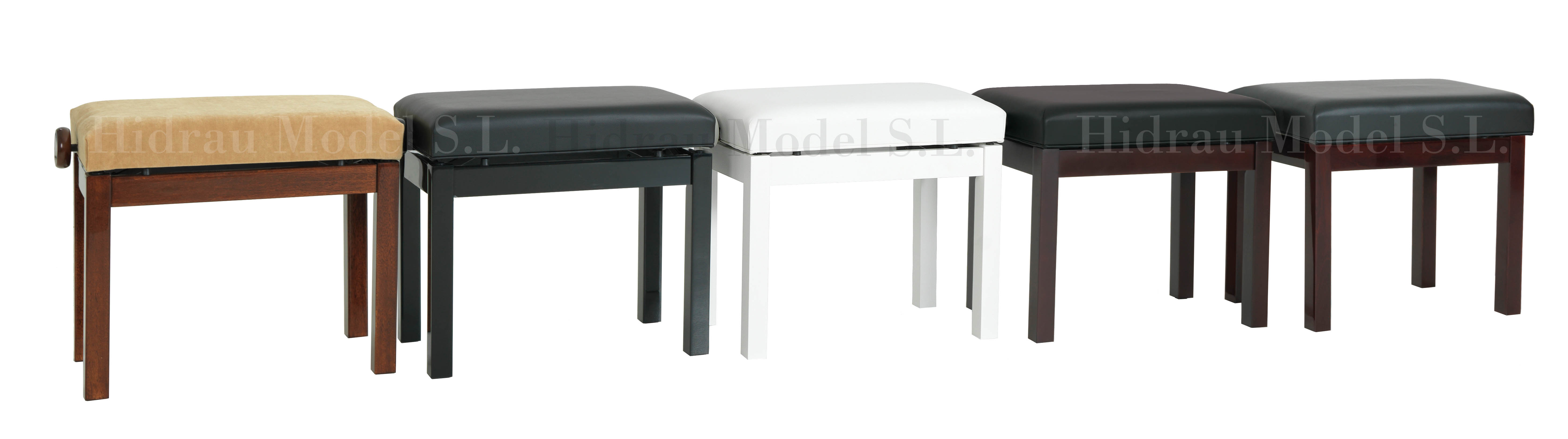 BANQUETA REGULABLE - X30 TAPIZADO POLIPIEL NEGRO, COLOR PALISANDRO