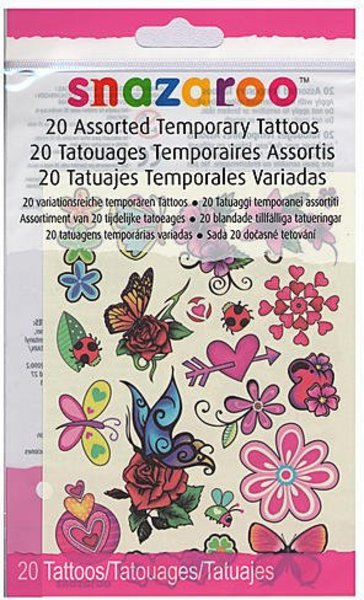 SNAZAROO-1198314 SURTIDO DE 20 TATTOOS NIÑAS