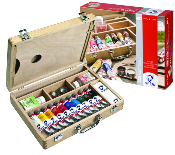 ac CAJA BASIC MADERA ACRILICO V.GOGH 10T+Acc.(pre)