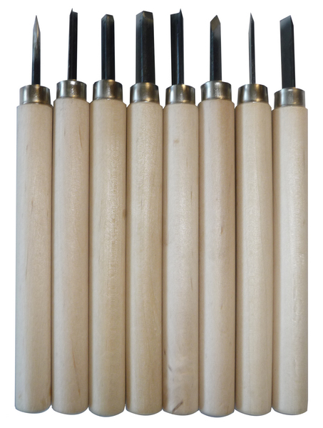SET TALENS 8 GUBIAS WOOD CARNING