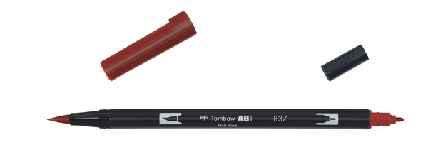 ac ROTULADOR PINCEL 2/p TOMBOW-837 wine red