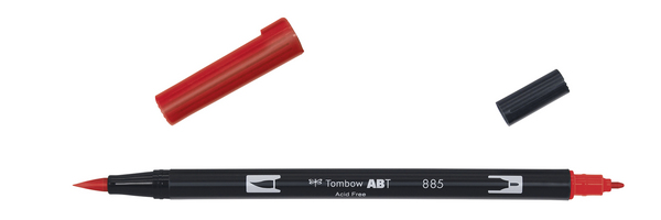 ac ROTULADOR PINCEL 2/p TOMBOW-885 warm red
