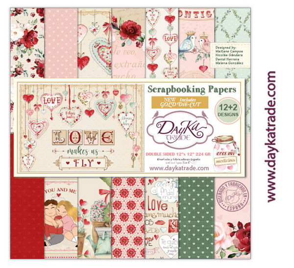 LIBRITO DAYKA SCRAP SCP3034 12h.30x30 LOVE MAK+ORO