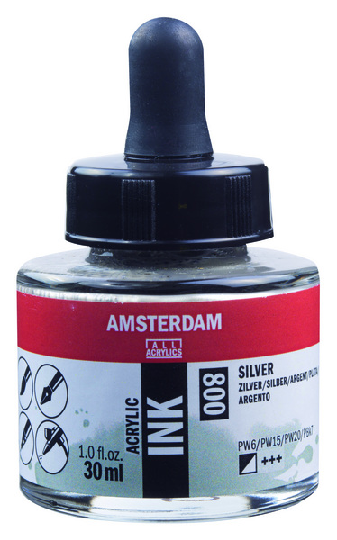 ac TINTA ACRILICA AMSTERDAM 30ml.800-PLATA