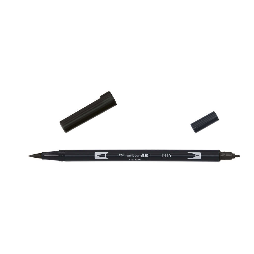 ac ROTULADOR PINCEL 2/p TOMBOW-N15 black NEGRO