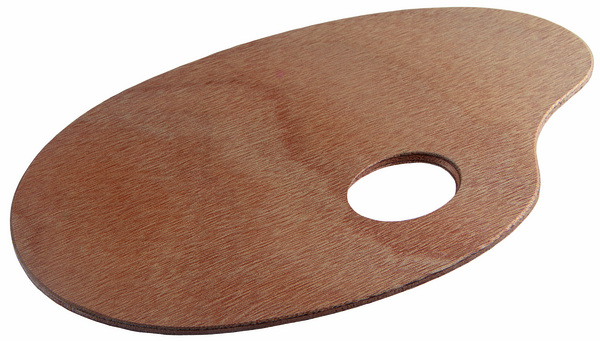 PALETA MADERA OVALADA 25X35 BARNIZ