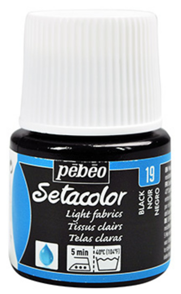 ac PEBEO SETACOLOR TEJ.CLAROS 45ml. T-19 LACA NEGR