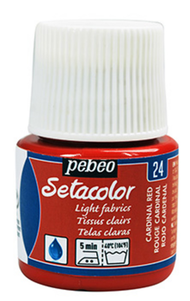 ac PEBEO SETACOLOR TEJ.CLAROS 45ml. T-24 ROJO CARD