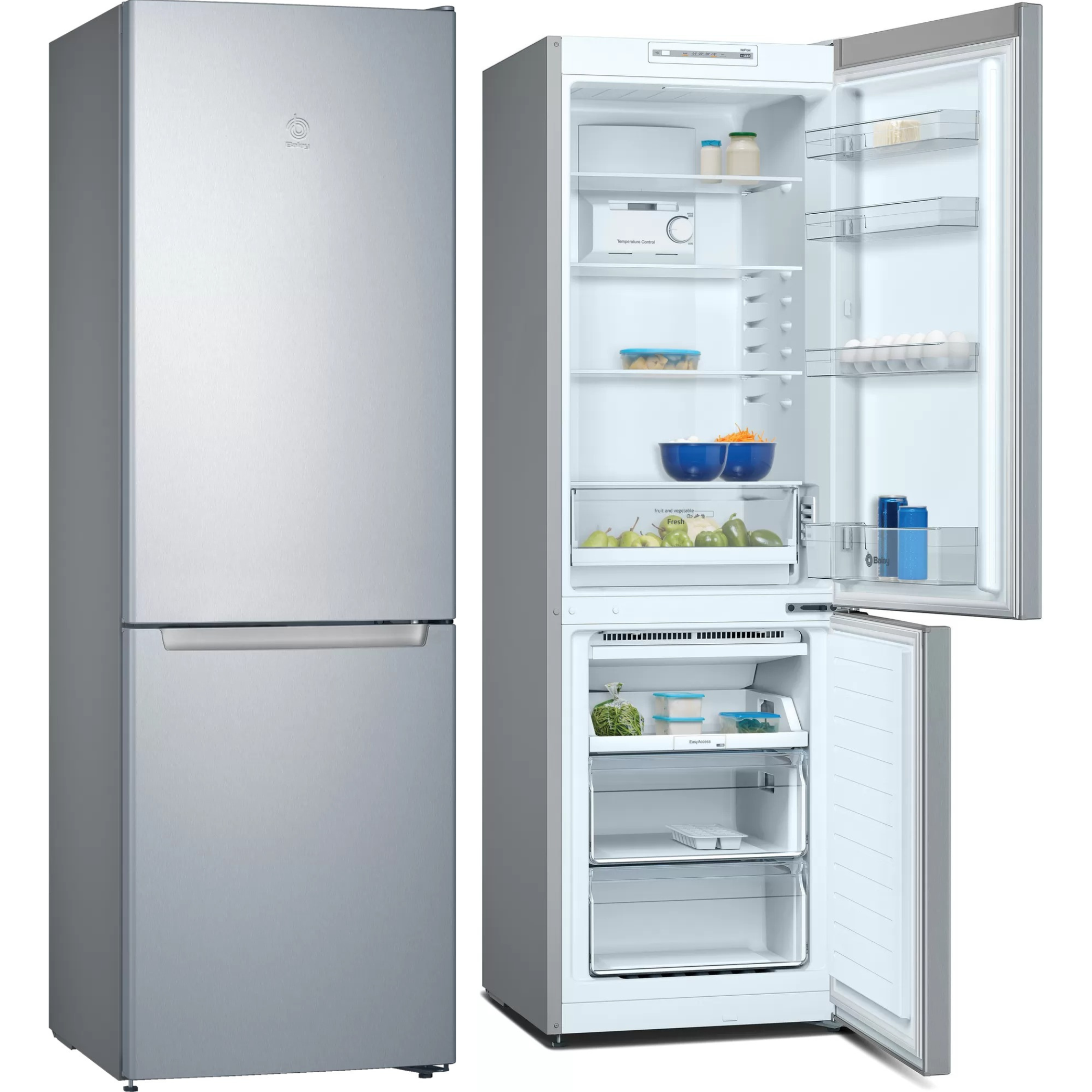 FRIGORÍFICO COMBI BALAY 3KFE561MI 186x60 NOFROST ACERO MATE - E