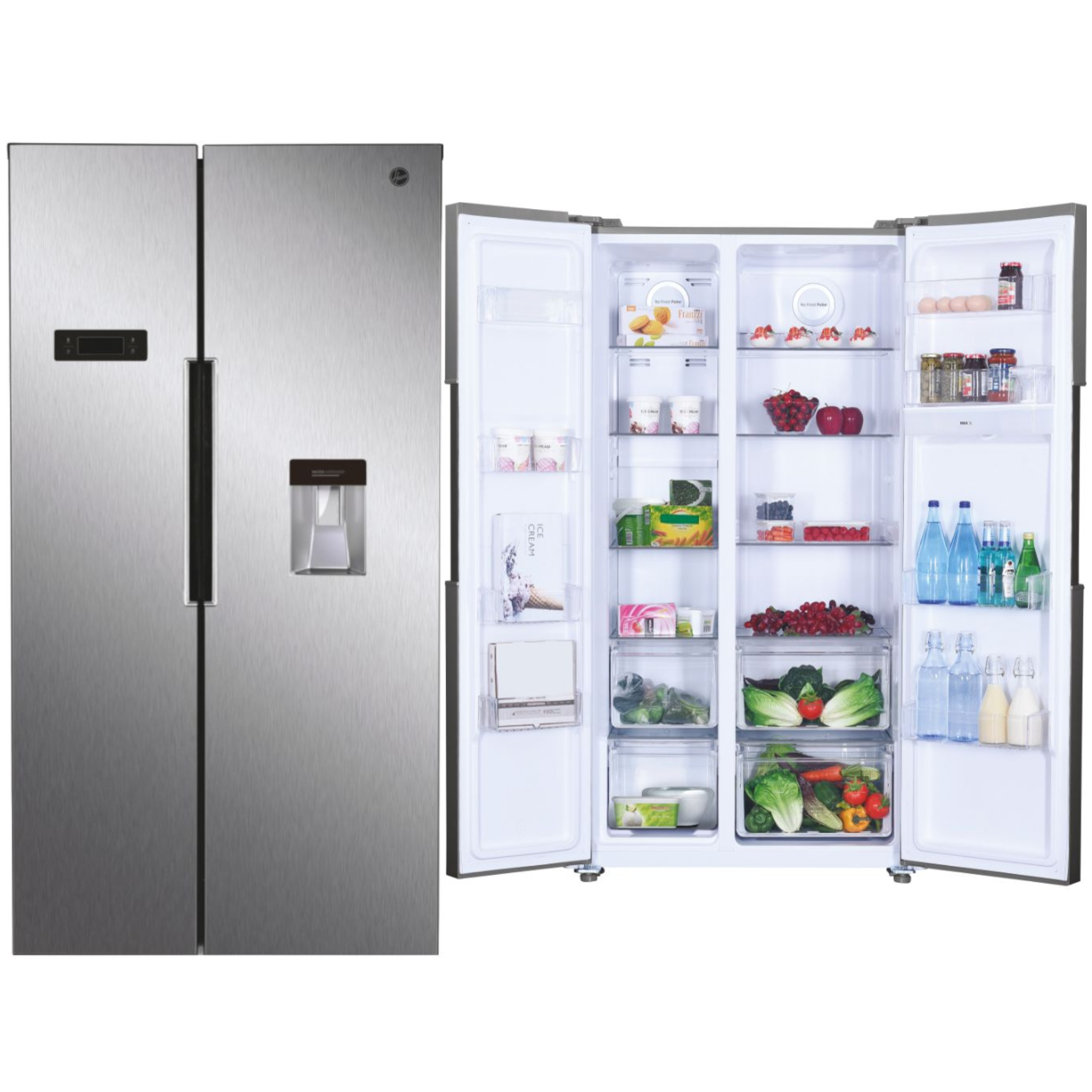 FRIGORÍFICO HOOVER HHSBSO6174XWD, 177x90, DISPLAY, INOXIDABLE - E