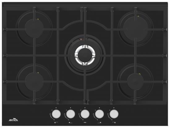ENCIMERA ARTICA ACG7050 5FUEGOS CRISTAL GAS 70cm WOK