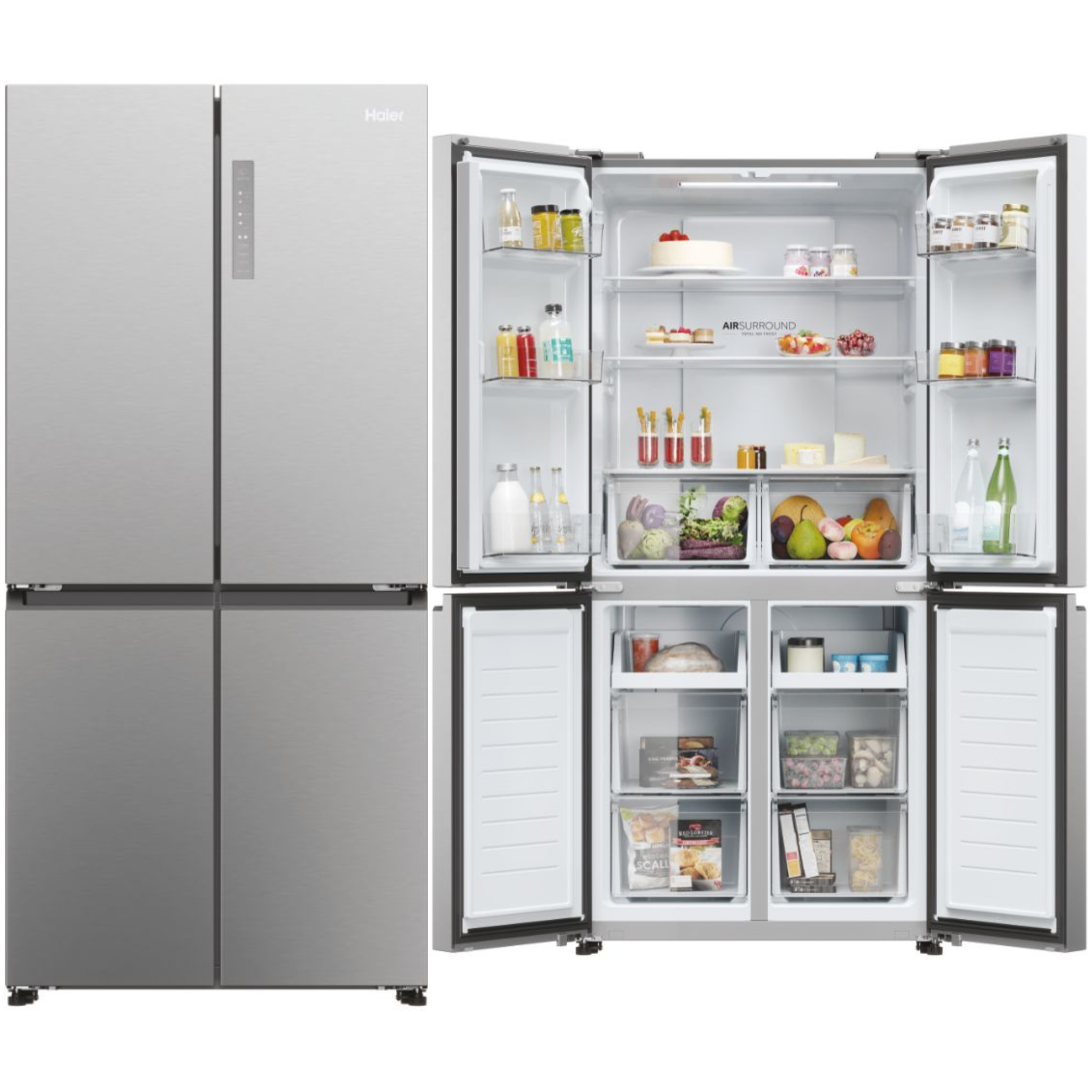 FRIGORÍFICO AMERICANO HAIER HCR3818ENMM, 185x83, NOFROST, DISPLAY, INOX - E