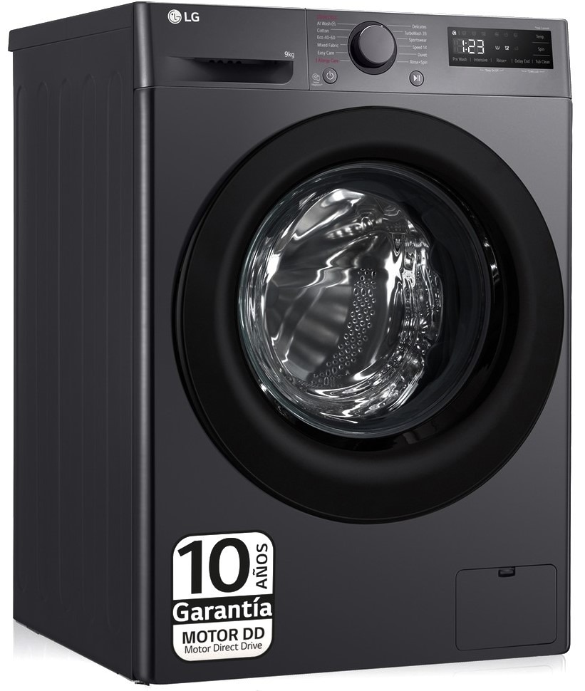LAVADORA LG F4WR5009A6M, 9K, VAPOR, INOX GRAFITO, 1400R - A