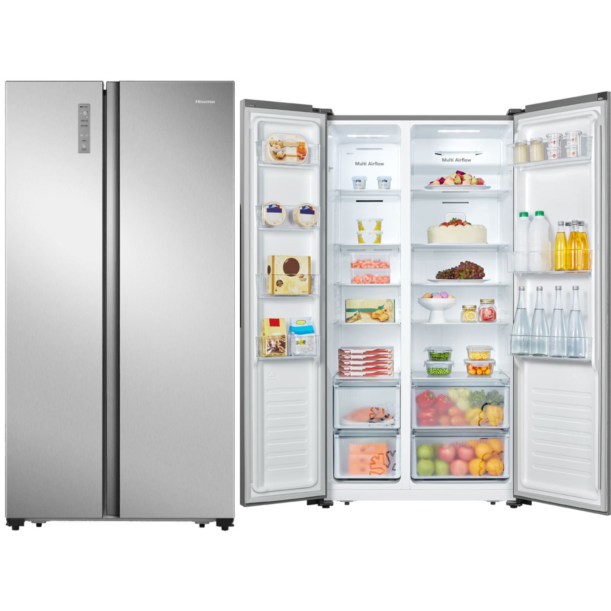 FRIGORÍFICO AMERICANO HISENSE RS677N4ACC, 179x91x65, 2 PUERTAS, NO FROST, INOX